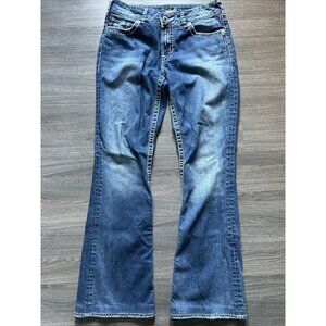 SILVER JEANS Suki Boot Cut Mid Rise Blue Denim Jeans Women's Size W 29 x L 31